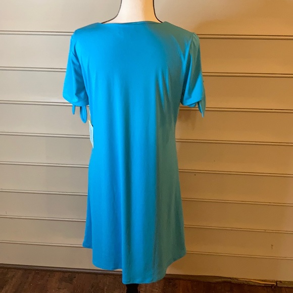 NWT Cece Sky Blue Shift Dress Tie-Sleeve Crepe - Picture 5 of 6